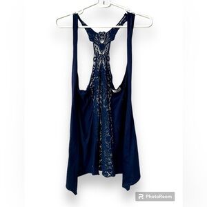 Women’s Waterfall Crocheted Lace Cardigan Vest Size Small